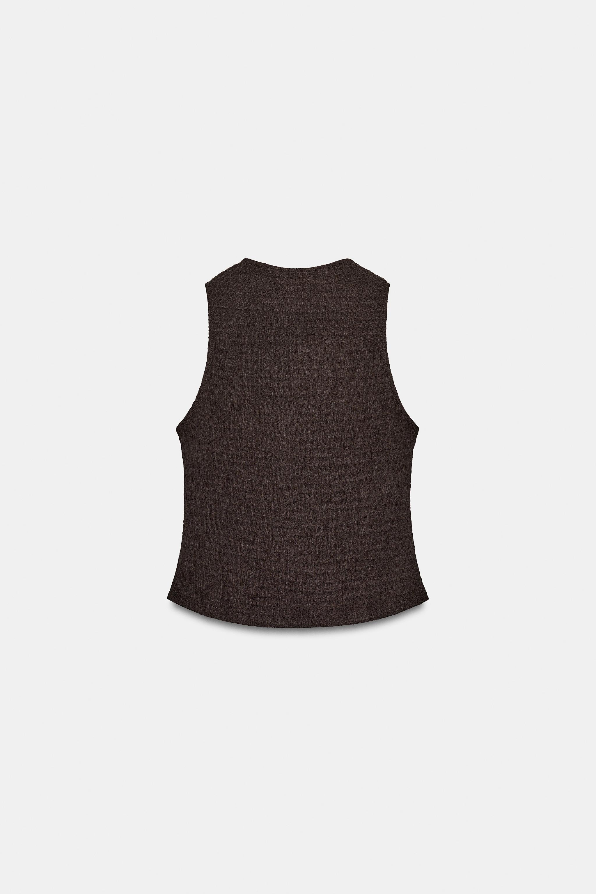 TOP GILET BOUTONS TEXTURÉ